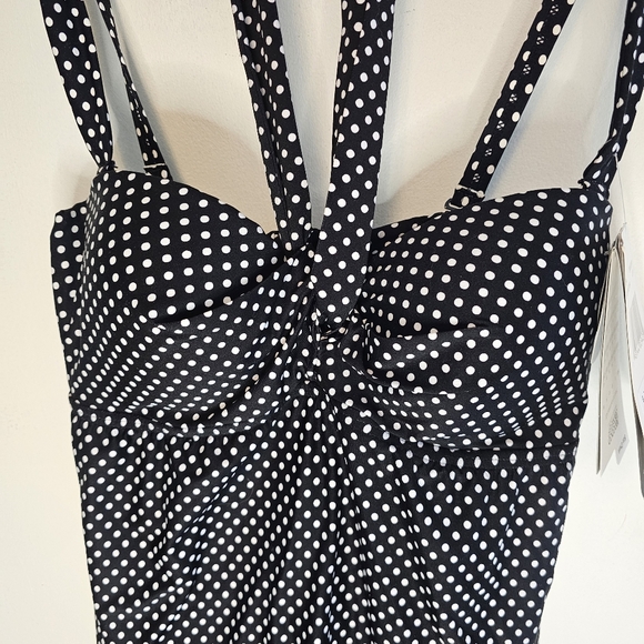 NWT Coco Reef 5-Way Bra-Sized Underwire Swim Dress - Polka Dot - 32/34C - Picture 3 of 16